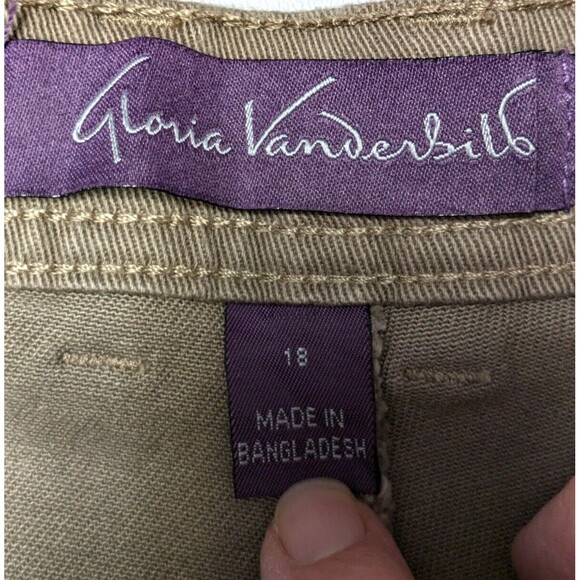 Gloria Vanderbilt Jeans Size 18 Latte Brown Amanda Classic Fit Straight Stretch - Picture 8 of 13